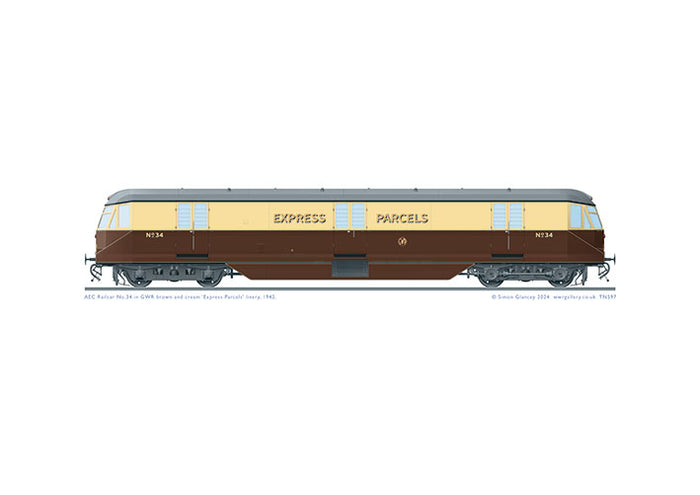 AEC Railcar No.34 - GWR Express Parcels livery