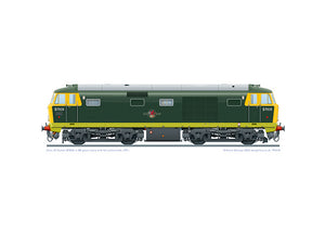 Class 35 Hymek D7020 in BR green livery with full yellow ends from 1971