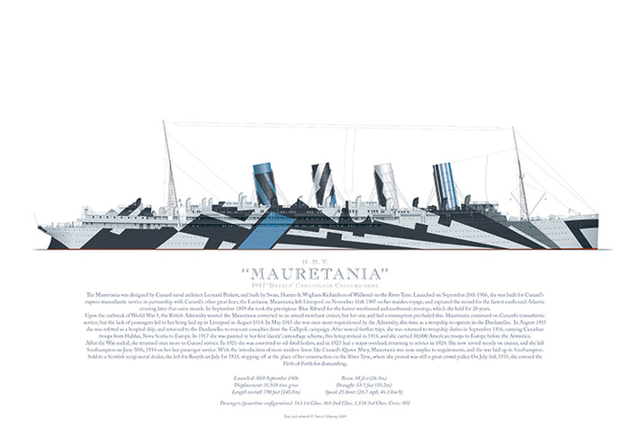 H.M.T. Mauretania (1917 - starboard side)
