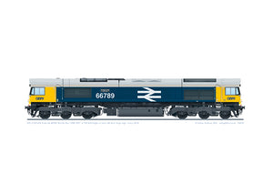 Class 66 66789 'British Rail 1948-1997' in BR large logo livery