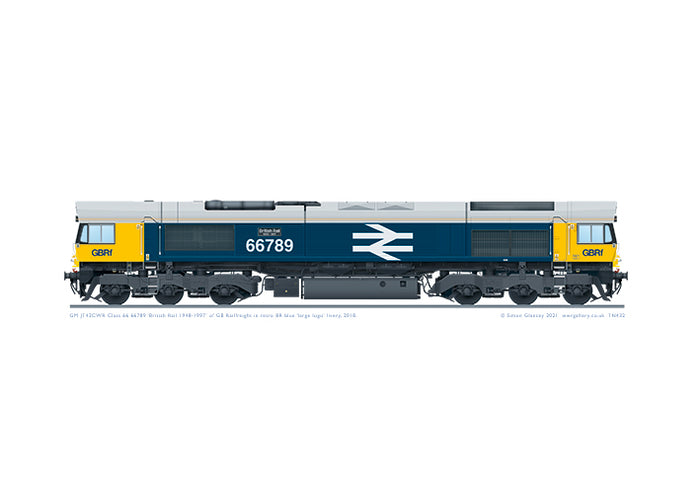 Class 66 66789 'British Rail 1948-1997' in BR large logo livery