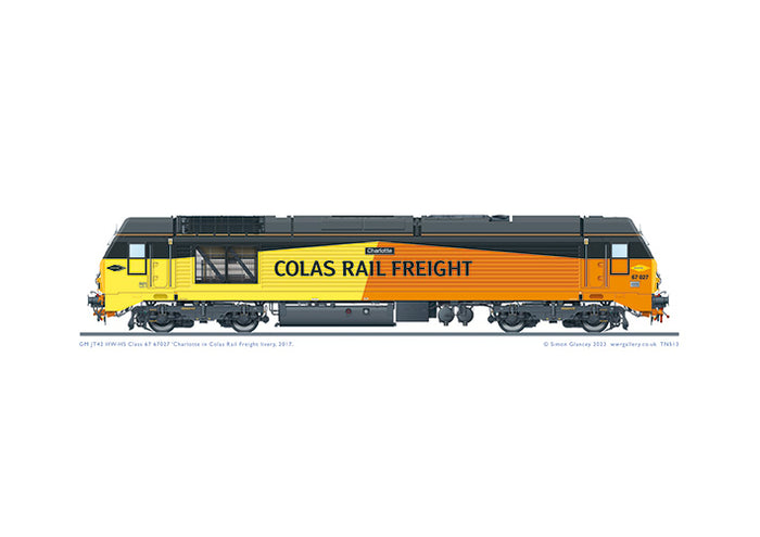 Class 67 67027 'Charlotte' of Colas Rail