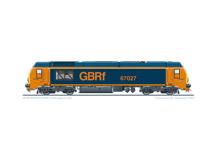 Class 67 67027 in GBRf livery