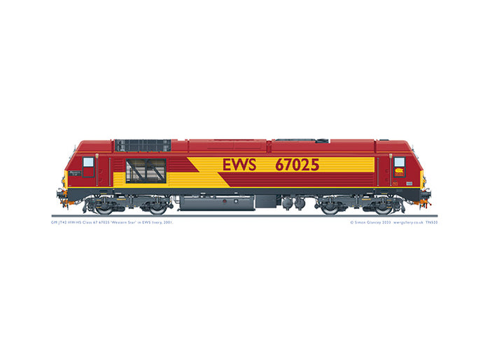 Class 67 67025 'Western Star' in EWS livery