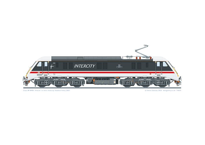 Class 89 89001 'Avocet' - preserved Intercity Swallow livery