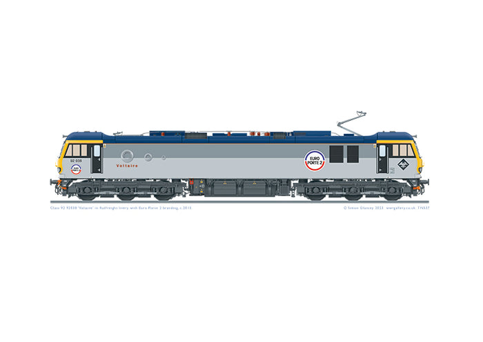 Class 92 92038 Railfreight livery