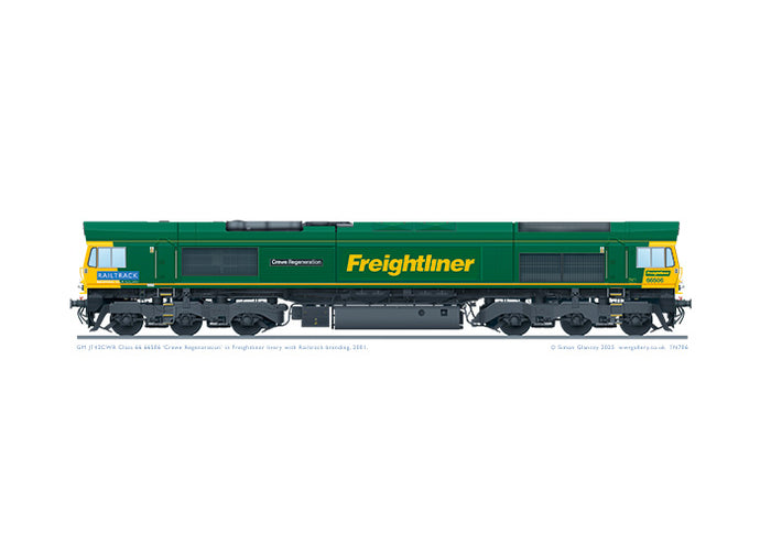 Class 66 66506 Freightliner 'Crewe Regeneration' with Railtrack branding