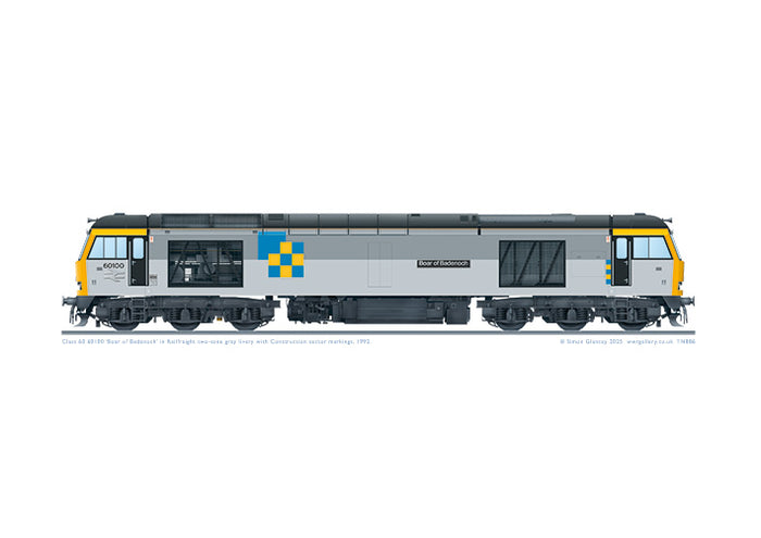 Class 60 60100 'Boar of Badenoch' in BR Railfreight livery