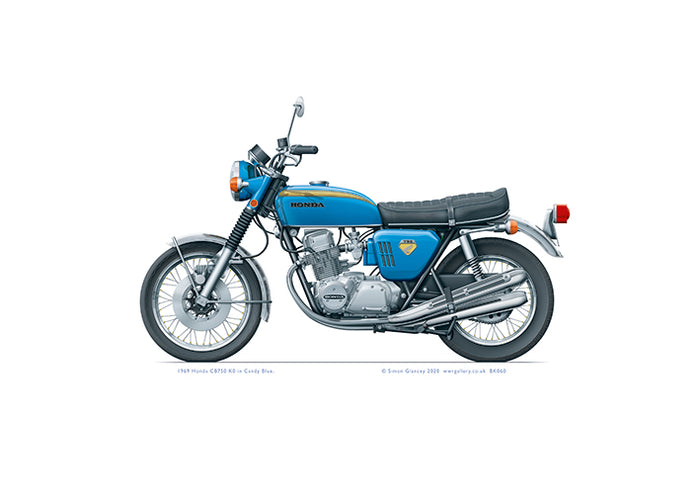 1969 Honda CB750 in Candy Blue