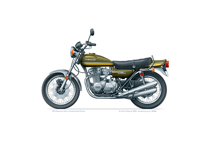 1974 Kawasaki Z1A Candy Green and Yellow