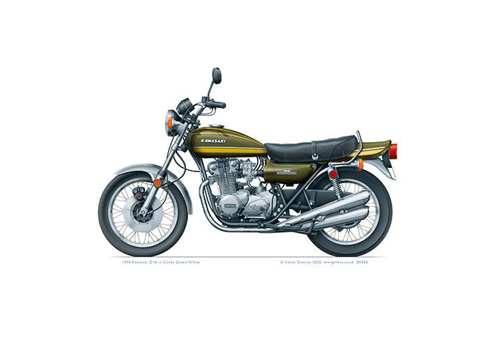 1974 Kawasaki Z1A Candy Green and Yellow – WWR Gallery