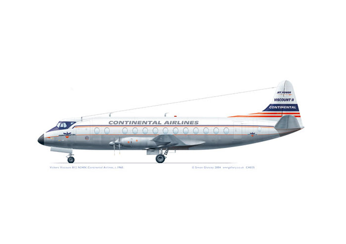 Vickers Viscount 812 Continental Airlines