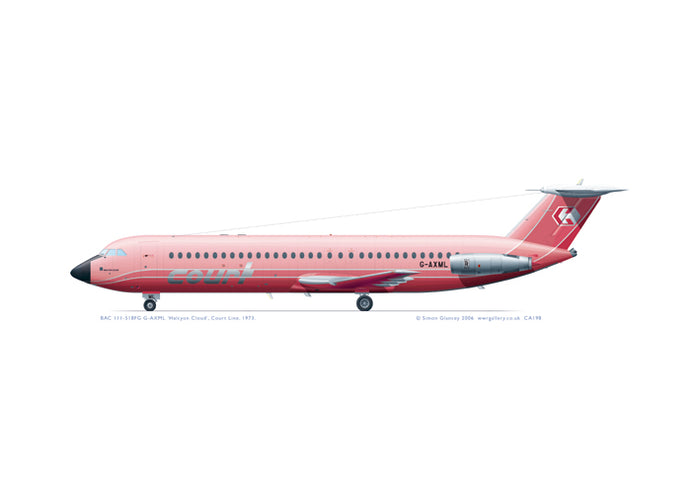 BAC 111-518FG Court Line pink livery