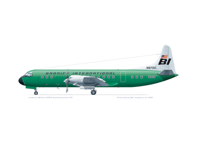 Lockheed L-188 Electra Braniff International GREEN