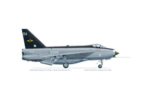 Lightning F.6 XR725 11 Squadron 1987.