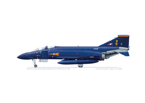 Phantom FGR.2  XV408 92 Sqn, R.A.F. Wildenrath in special all over blue colourscheme, 1990.