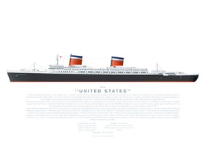 S.S. United States A3 print