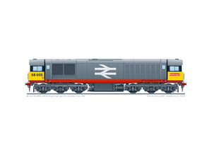 Class 58 58005  Railfreight red stripe A3 print