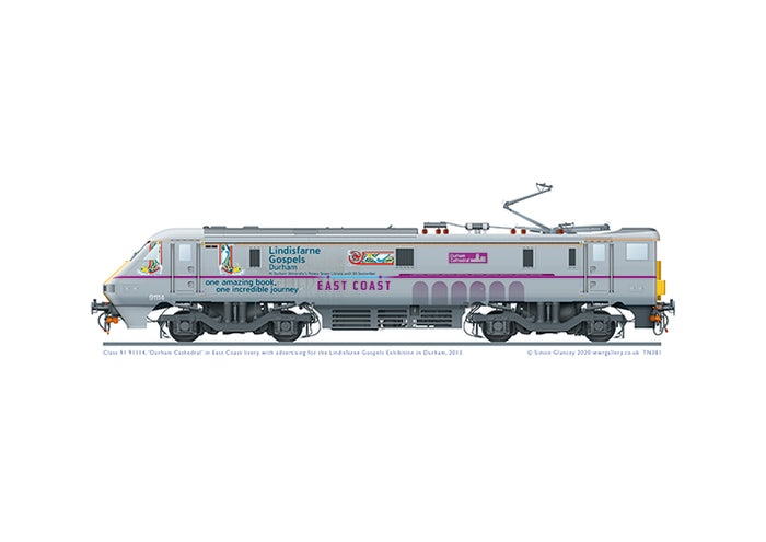 Class 91 91114 'Durham Cathedral' of East Coast 2013