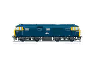 Class 35 Hymek locomotive D7035 in BR blue livery with full yellow ends from 1967