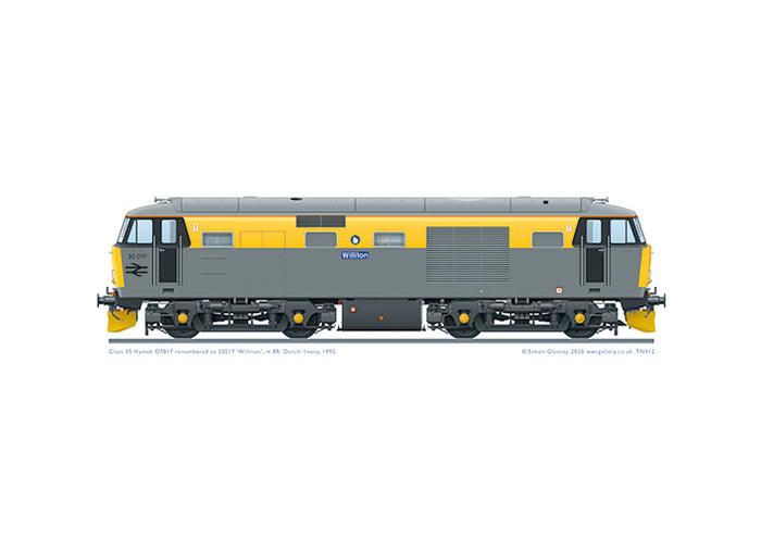 Class 35 Hymek D7017 as '35017' in retro BR 'Dutch' livery.