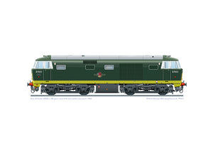 Class 35 Hymek locomotive D7032 in the BR green livery with small yellow wanring panels it wore in 1964.