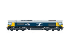 Class 66 66789 'British Rail 1948-1997' in BR large logo livery