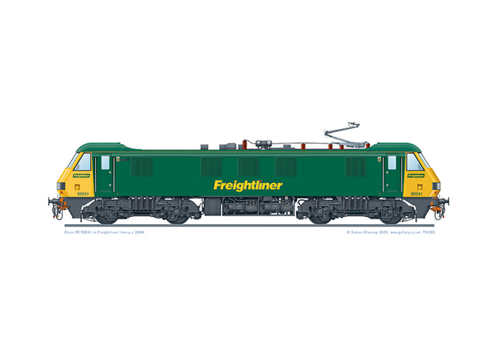 Class 90 90041 in Freightliner green livery