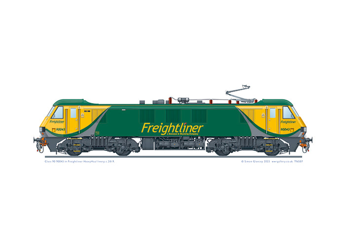 Class 90 90043 in Freightliner HeavyHaul livery